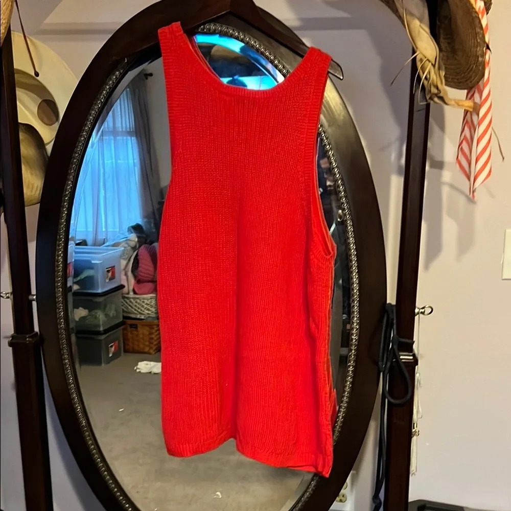 Ava & Viv Red Tank Top Sweater with Silver Accent - Picture 4 of 4